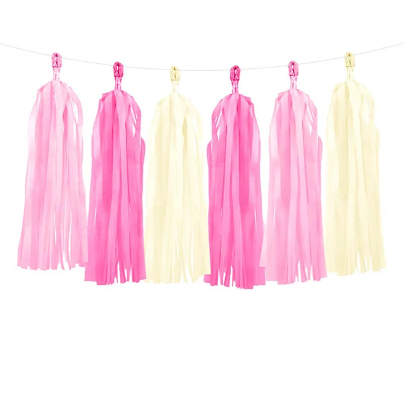 Girlande Quasten Creme Pink Rosa | 12Stk./200cm