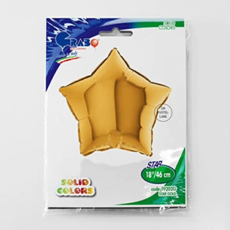 18"/Ø46cm Stern Folienballon Uni | Gold