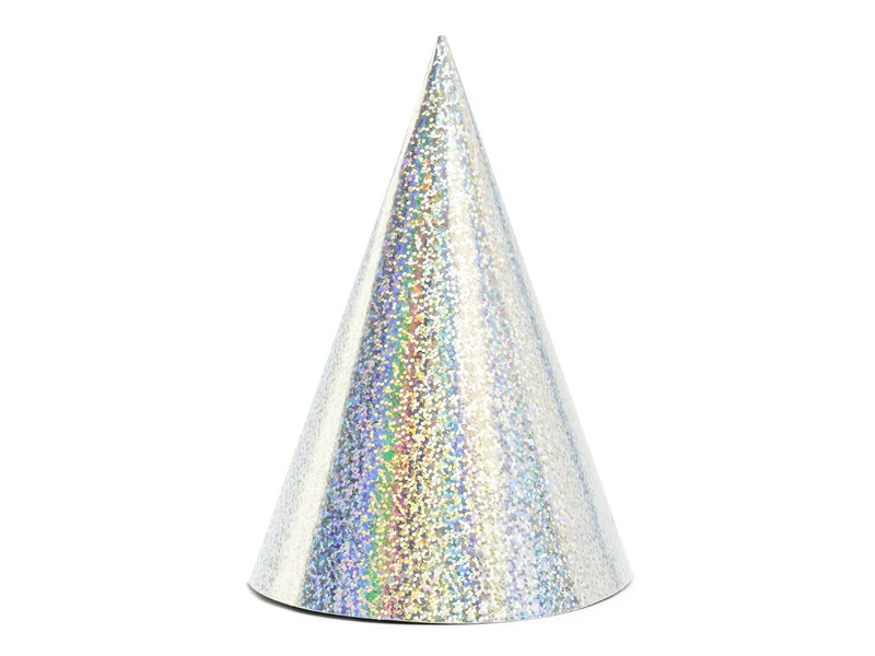 PartyHut Holographic Silber 6Stk.