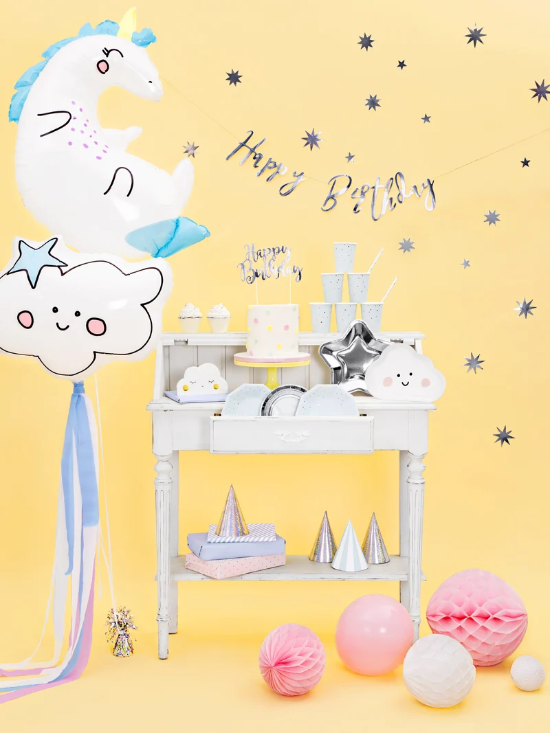 PartyHut Holographic Silber 6Stk.