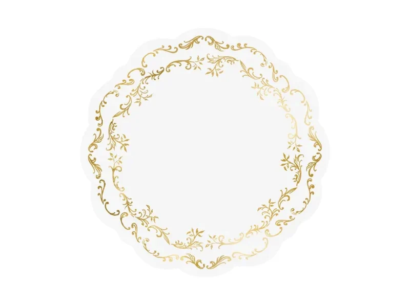 Tischsets Weiß Gold-Ornament 35,5 cm | 6 Stück