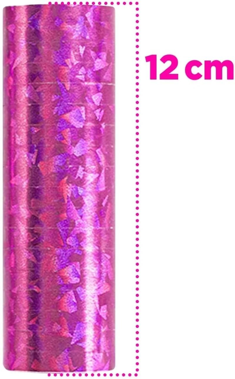 Luftschlangen "Holografisch" 4m / 1 Rolle | Pink
