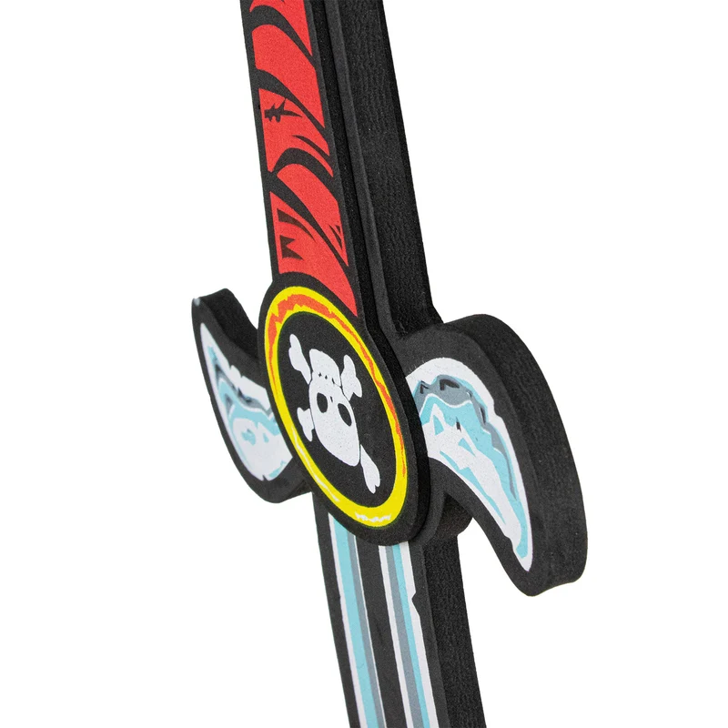 Schaumstoff Piraten Säbel zum Kostüm 53 cm | Grau Rot