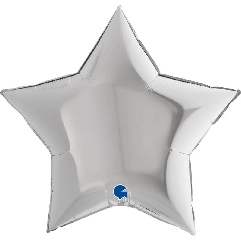 36"/Ø91cm Folienballon Uni Stern | Silber
