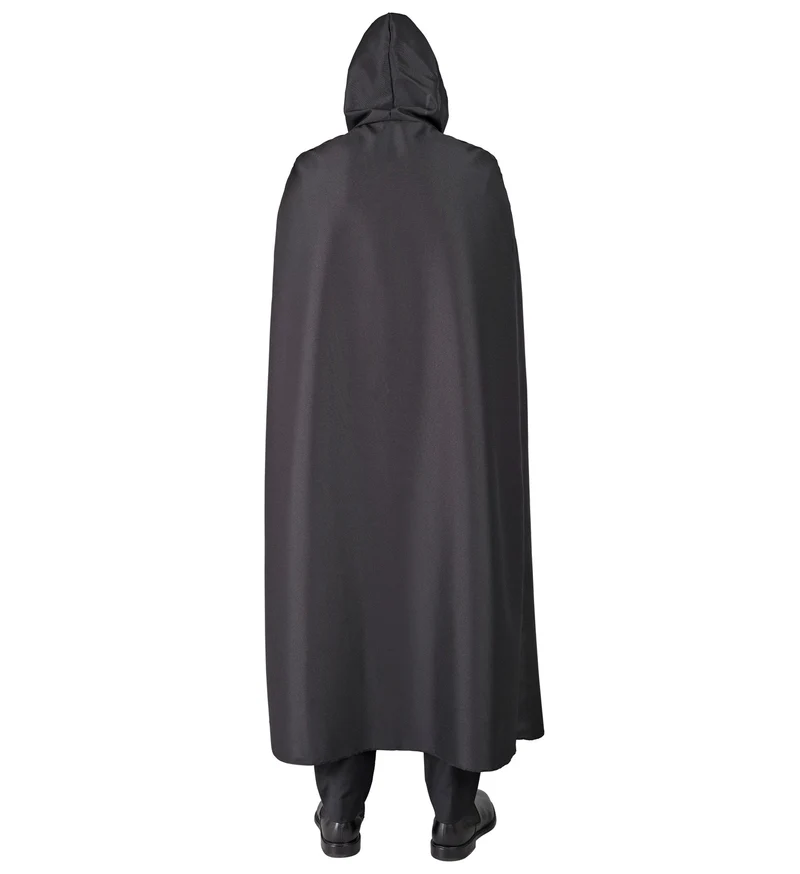 Skelett Umhang mit Kapuze für Erwachsene | Schwarz 150cm