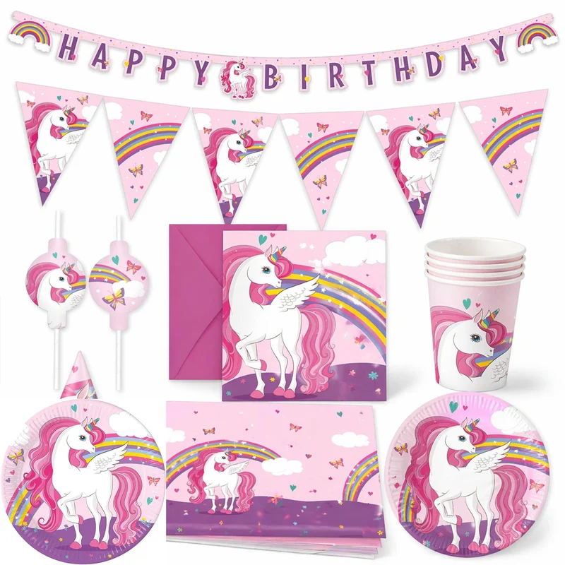 "Unicorn Rainbow Colors" Partydeko Artikel