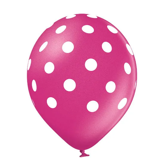 Luftballon Ø30cm "Polka Dots Girl" Metallic | 6 Stk.