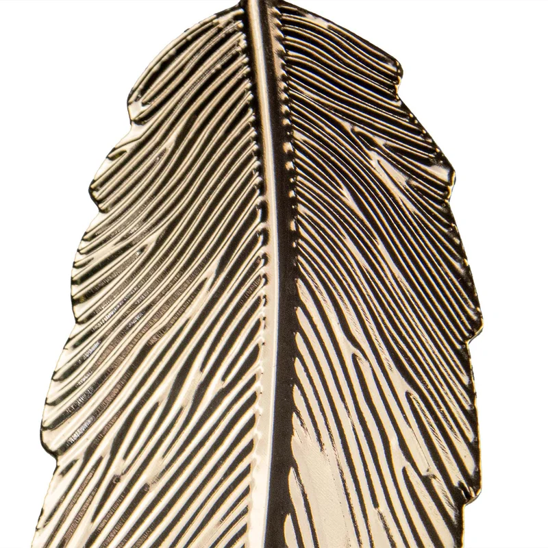 Goldene Feder Ohrringe - Modeschmuck zum Indianerin Kostüm - 11,5 cm