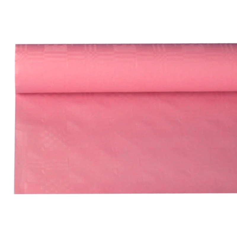 Tischdecke Papier Damastprägung 8x1,2m | Rosa