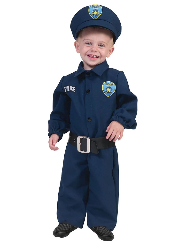 Policeman Polizist Baby Kostüm mit Mütze - Blau | Polizei Anzug