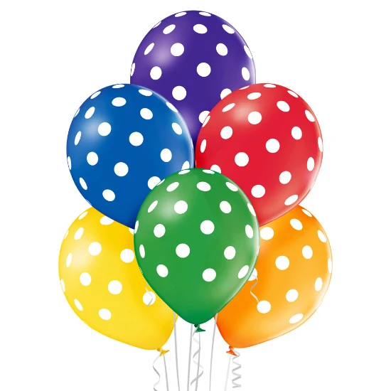 Luftballon Ø30cm "Polka Dots Mix" | 6 Stk.