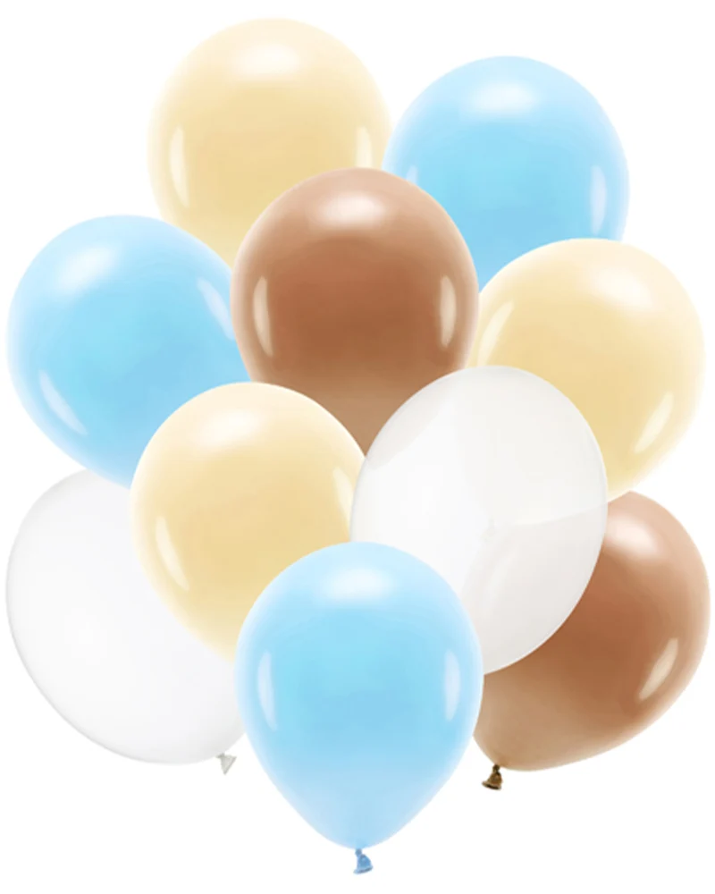 10 Stk. Luftballon Ø30cm "Uni Pastell" | Braun Mix