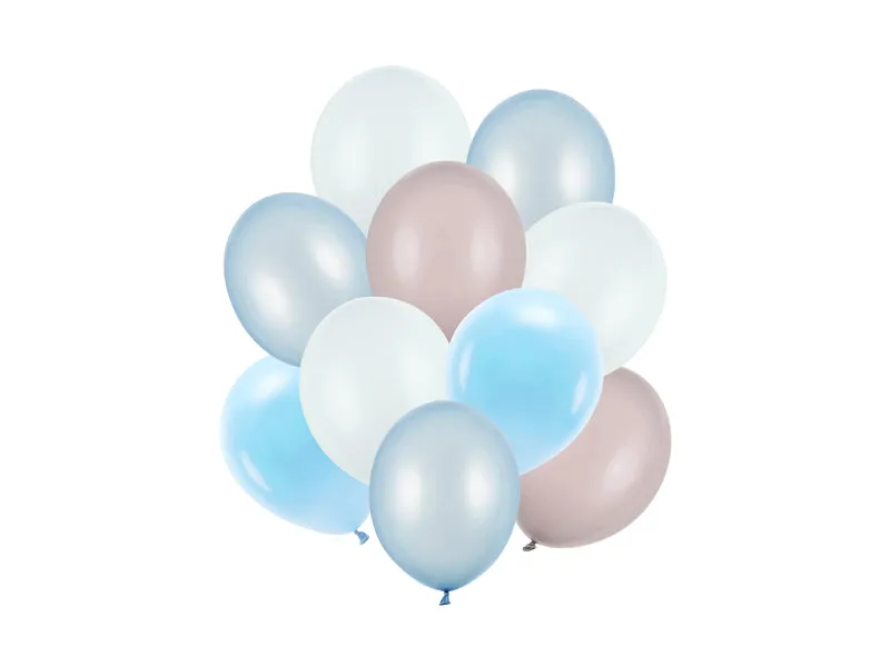 Luftballon Ø30cm Set | 10 Stk. Blau/Weiß/Rosa Mix