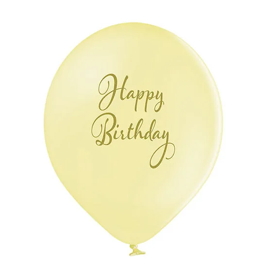 Luftballon Ø30cm "Happy Birthday" Pastell | 6 Stk.