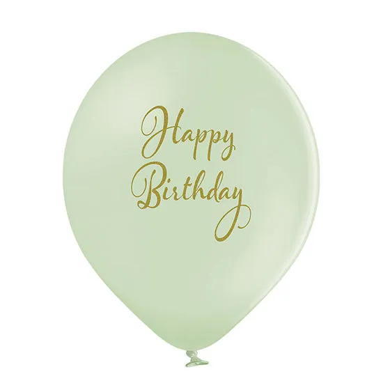 Luftballon Ø30cm "Happy Birthday" Pastell | 6 Stk.