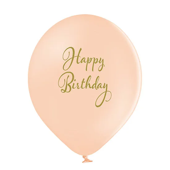 Luftballon Ø30cm "Happy Birthday" Pastell | 6 Stk.
