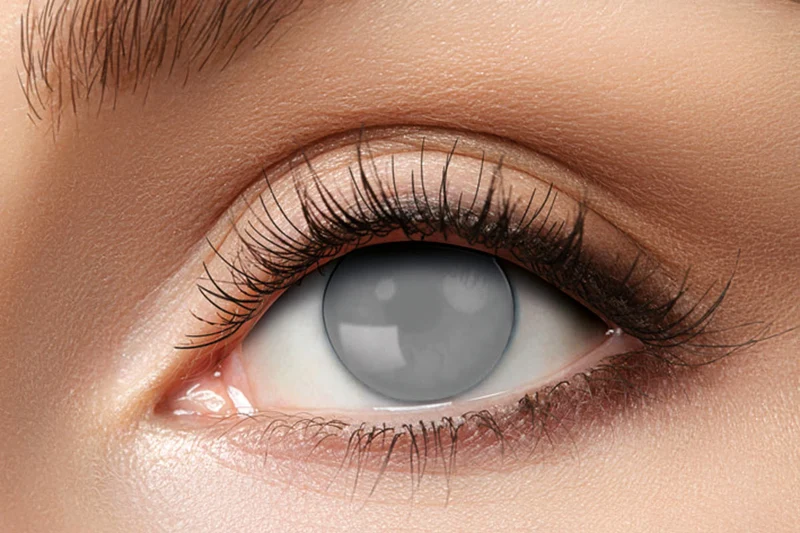 Eyecatcher Motivlinsen - farbige 3-Monats-Kontaktlinsen | m52 - Blind Grey Zombie