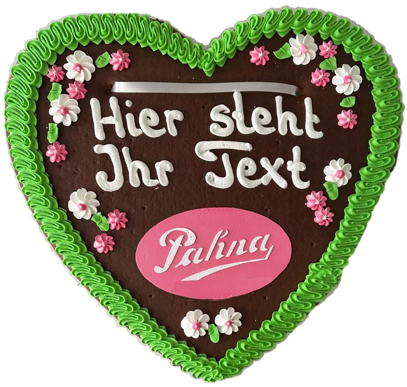 Lebkuchenherz mit Text & Logo als Zuckergussdruck