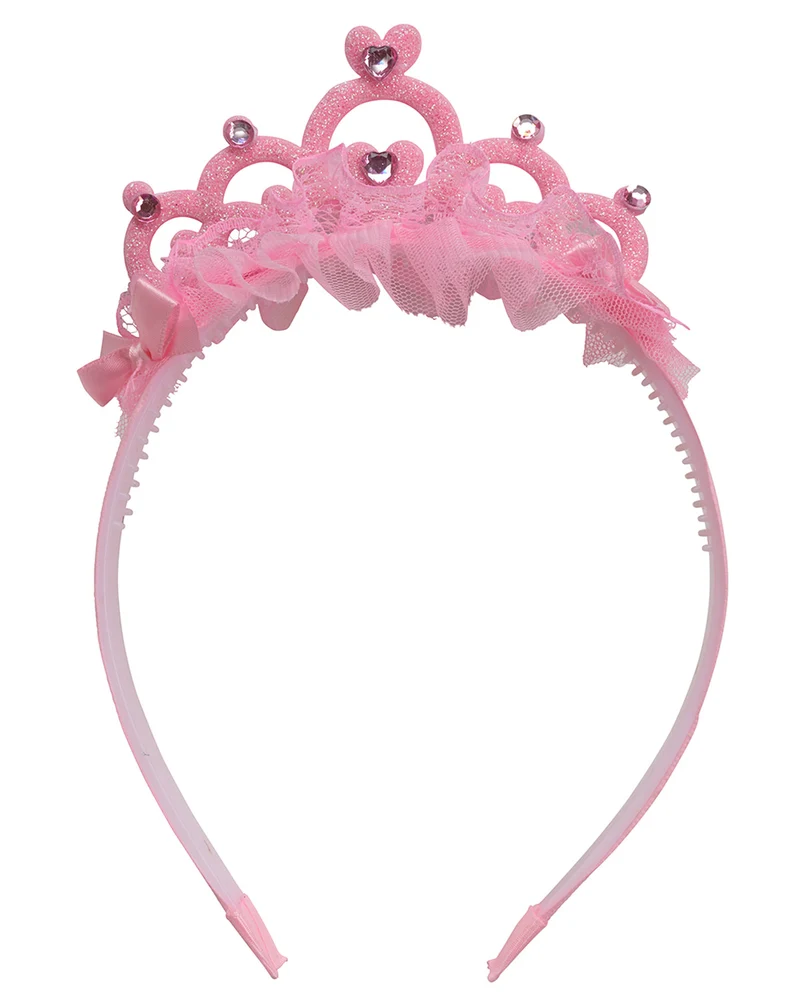 Haarreif mit Diadem zum Prinzessin Kostüm | Rosa