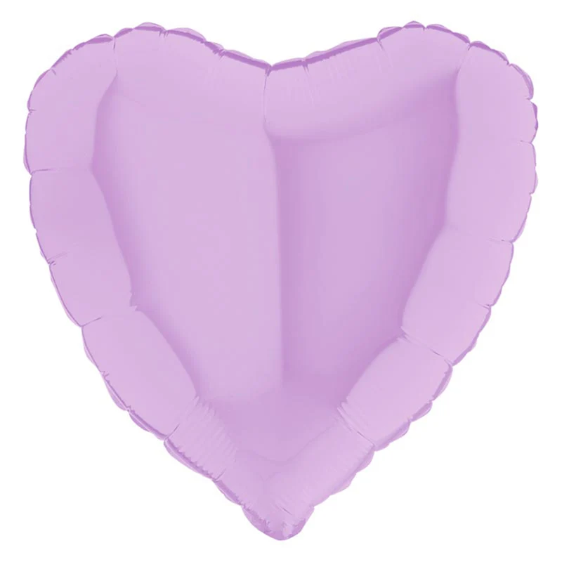18"/Ø46cm Herz Folienballon Uni | Lavendel Matte Satin
