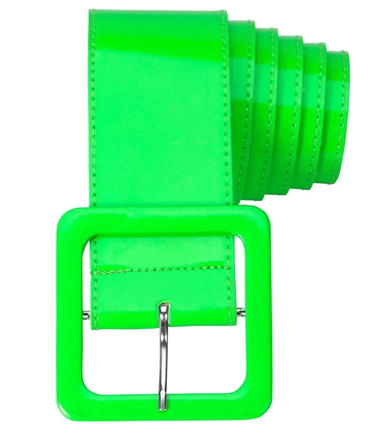 Neon Lack Gürtel für Damen 124 x 5,5 cm | Grün