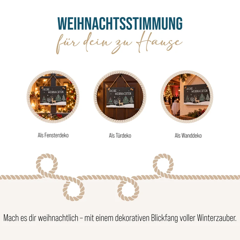Schiefer-Haengedeko Weihnachten, Herz oder Tafel, ca. 15 cm