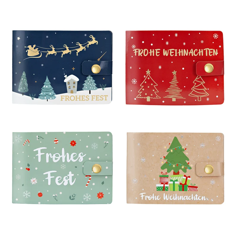 Geldgeschenkkarten Weihnachten 4er Set – Geldgeschenk mit Druckknopf