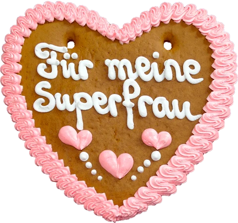 Lebkuchenherz M (24x22cm), Für meine Superfrau