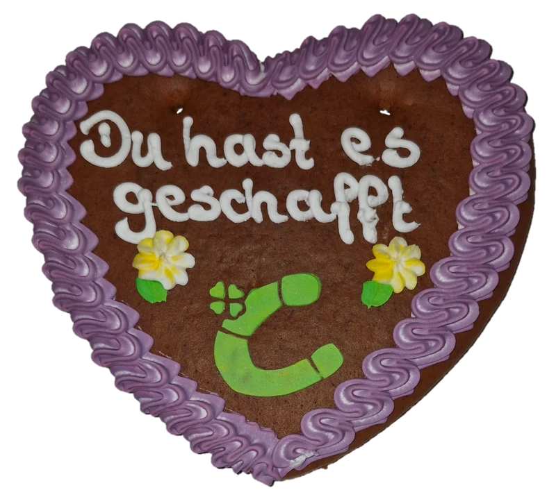 Lebkuchenherz M (24x22cm), Du hast es geschafft