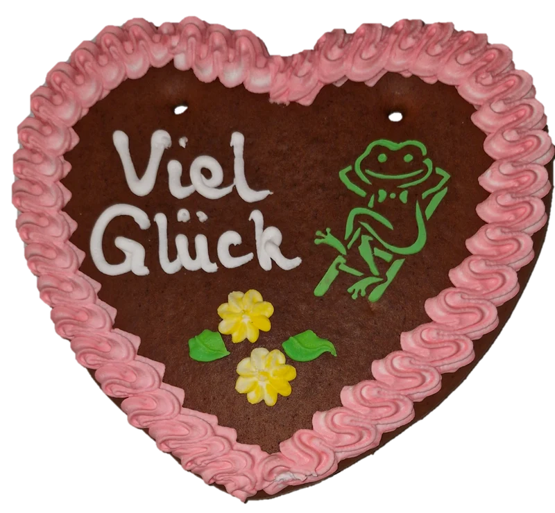 Lebkuchenherz M (24x22cm), Viel Glück