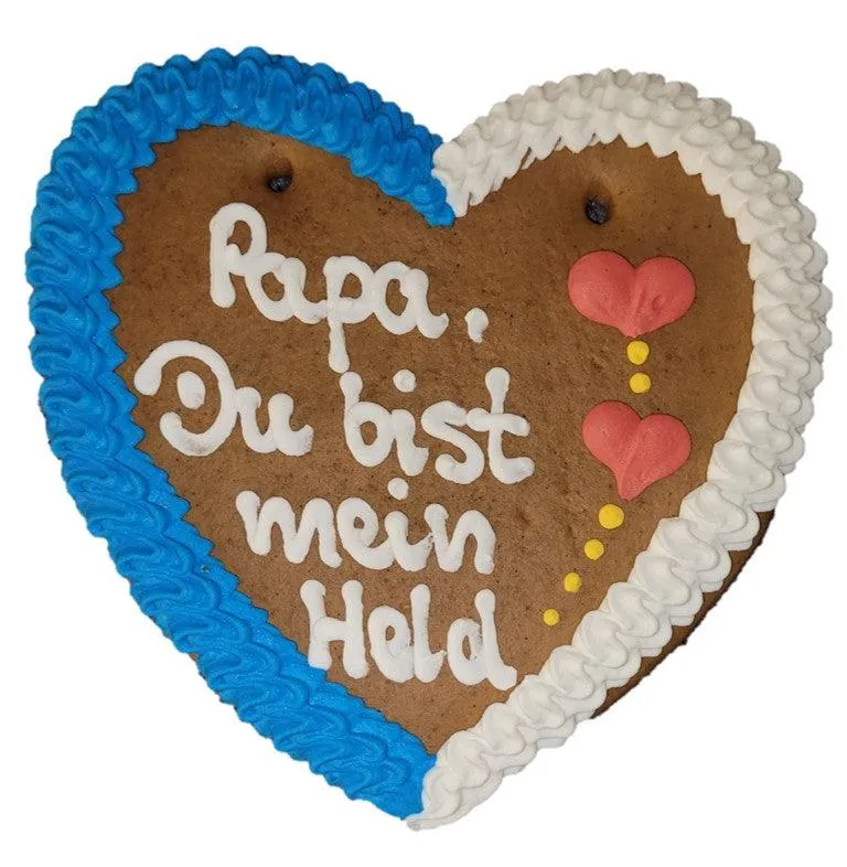 Lebkuchenherz M (24x22cm), Papa Du bist mein Held