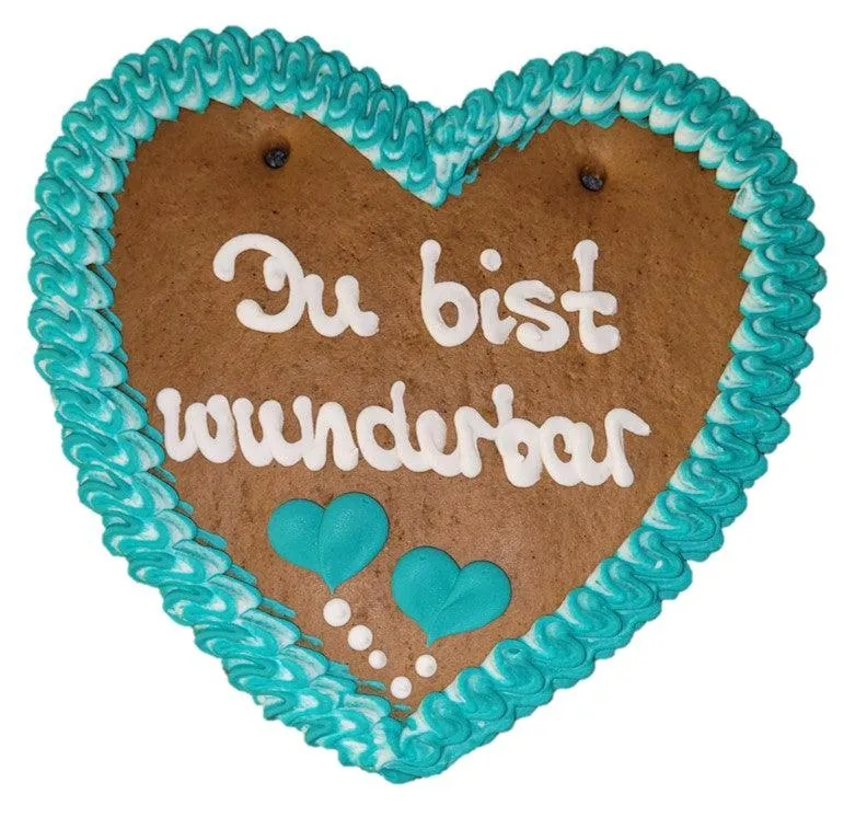 Lebkuchenherz M (24x22cm), Du bist wunderbar