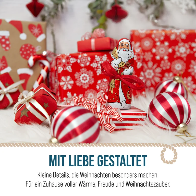 Christbaumkugeln 6er Set aus Glas – Candy Stripe in Rot und Weiß, 6 cm