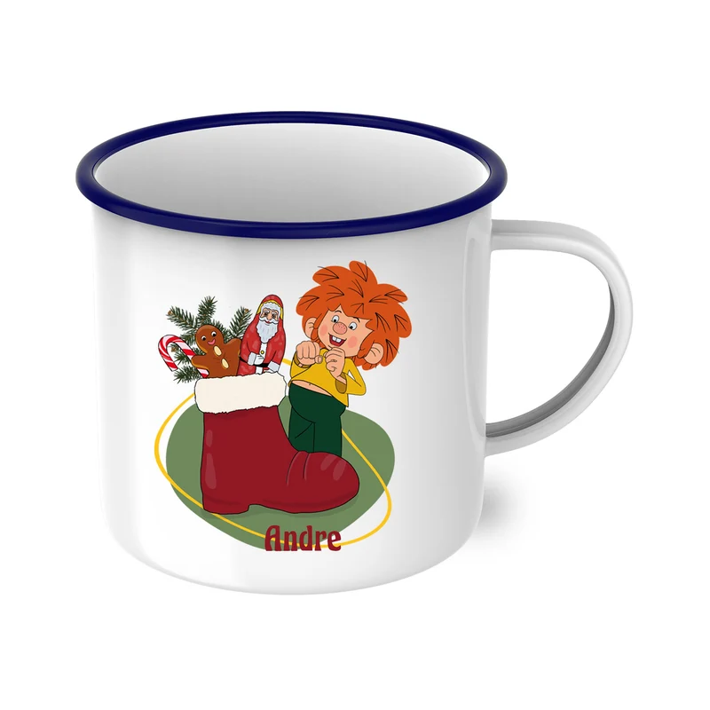 ®Pumuckl Emaille-Tasse "Nikolaus" personalisierbar