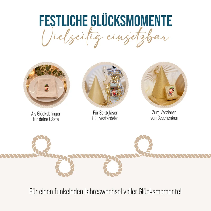 Kaminkehrer Hufeisen 4er Set selbstklebend 4 cm - Glücksbringer