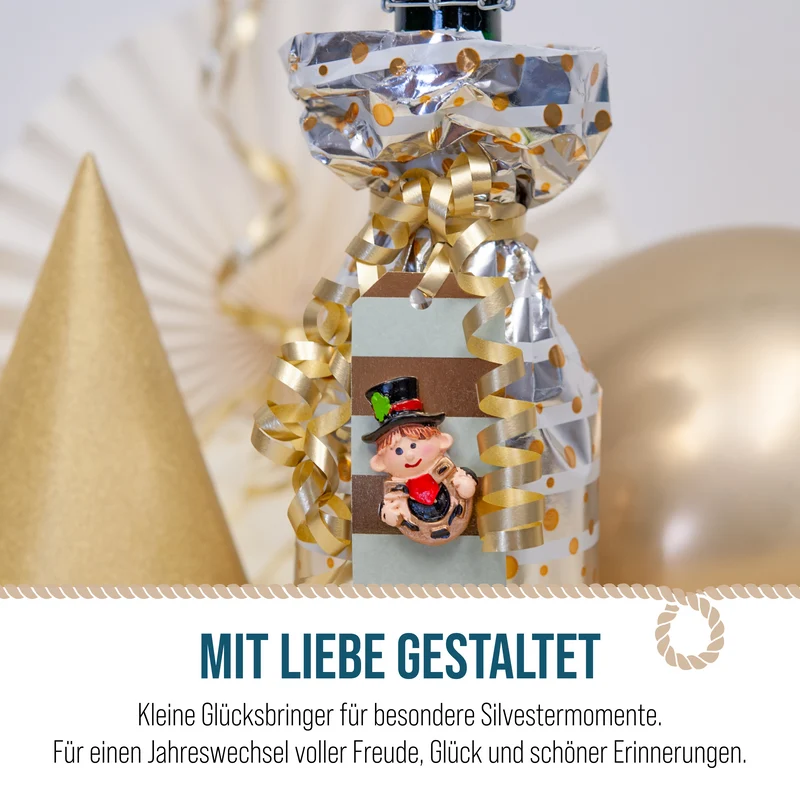 Kaminkehrer Hufeisen 4er Set selbstklebend 4 cm - Glücksbringer