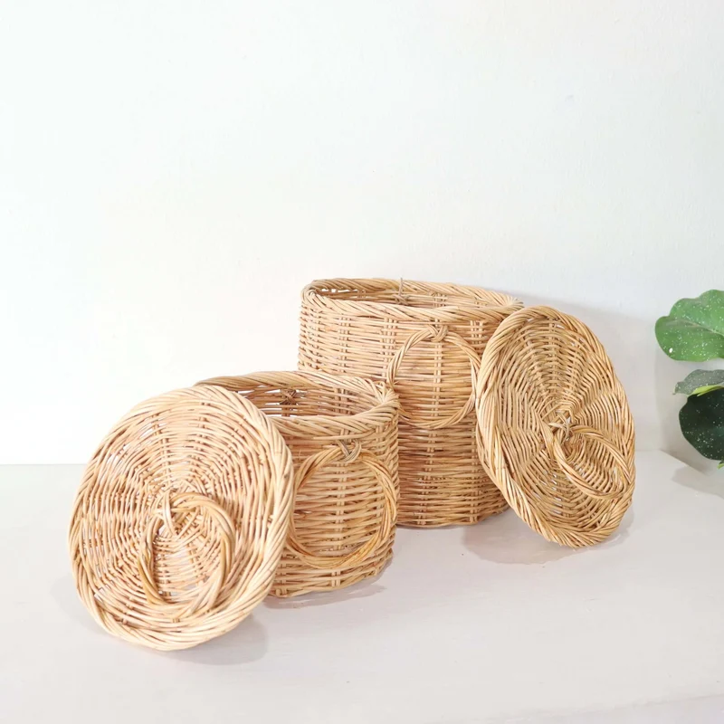 Handwoven Rattan Basket Set of 2