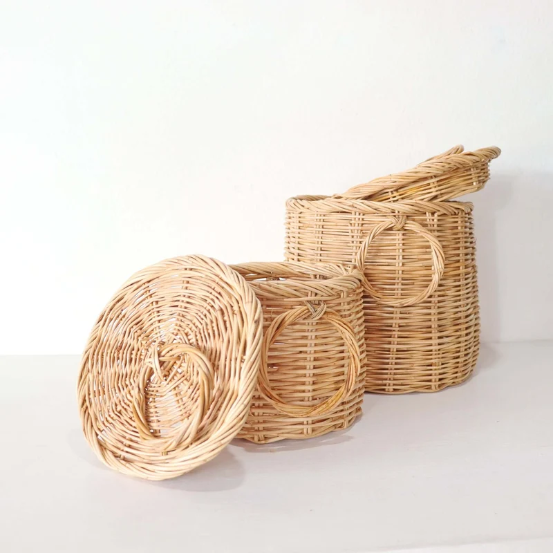 Handwoven Rattan Basket Set of 2