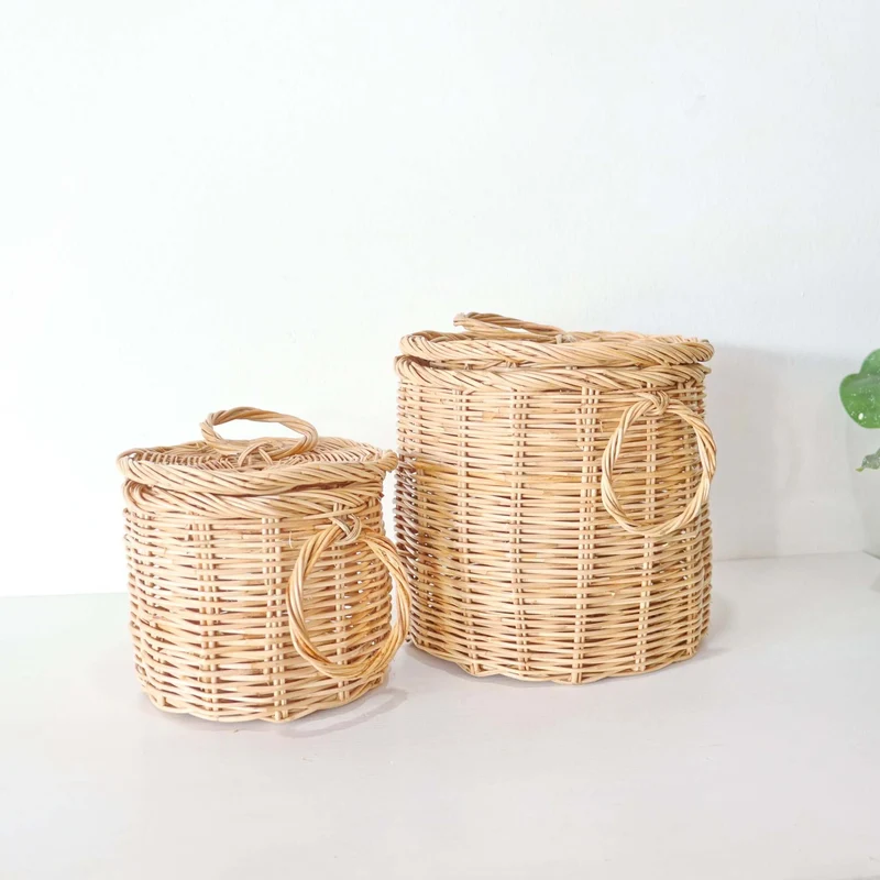 Handwoven Rattan Basket Set of 2