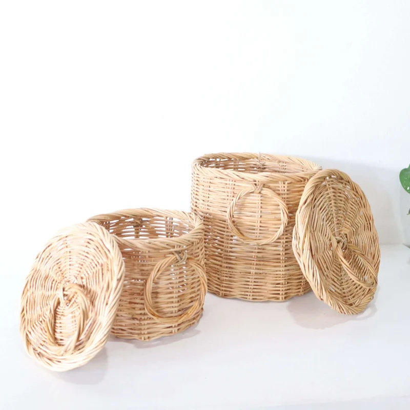 Handwoven Rattan Basket Set of 2