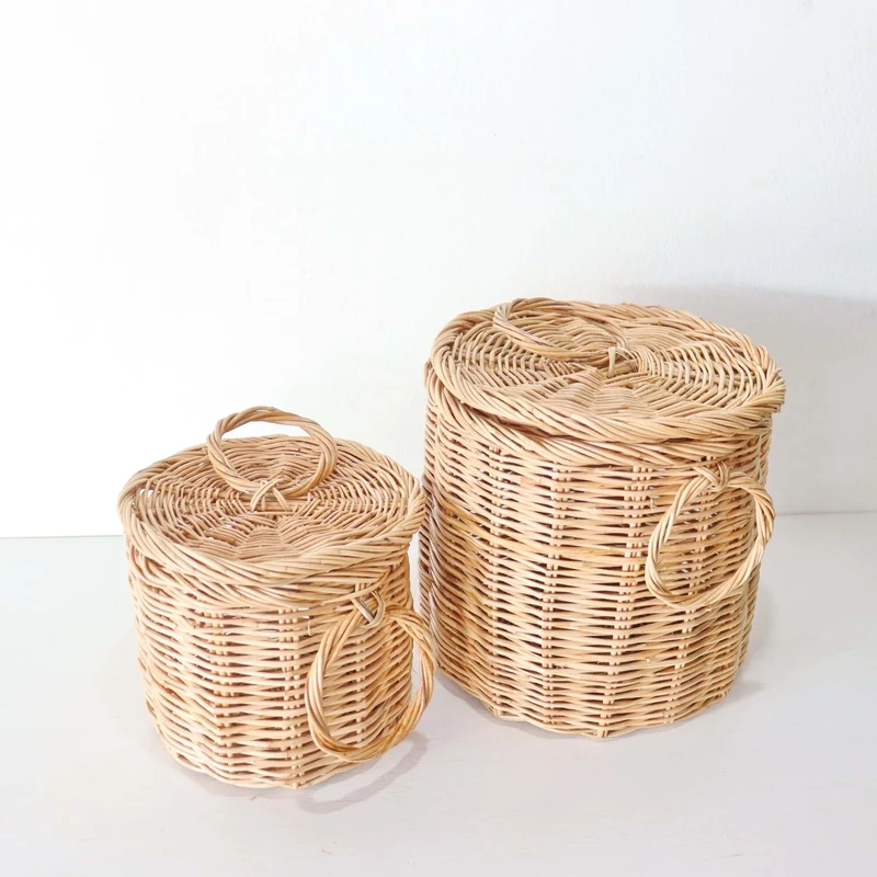 Handwoven Rattan Basket Set of 2