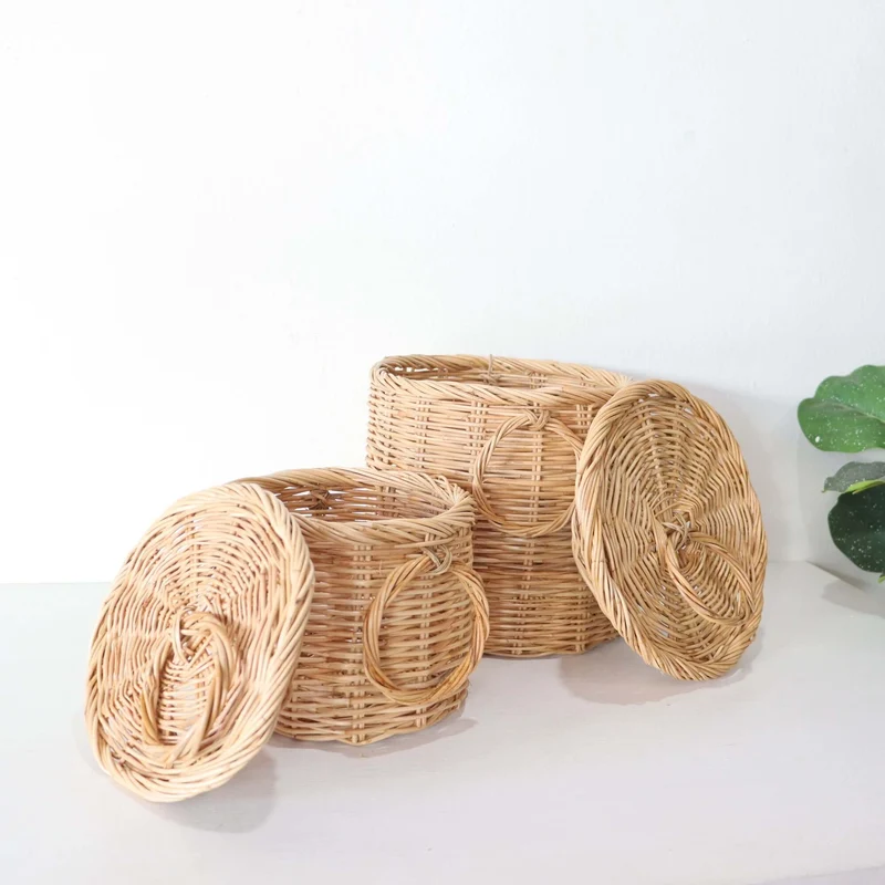 Handwoven Rattan Basket Set of 2