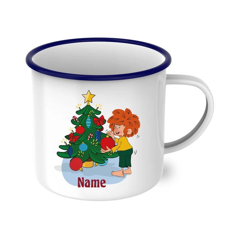 ®Pumuckl Emaille Tasse Weihnachten