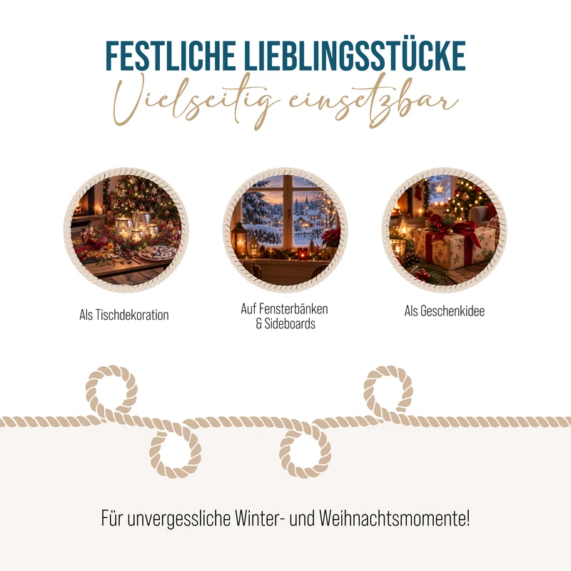 3er Set Filz Tannenbäume 20 cm grün grau creme Tischdeko
