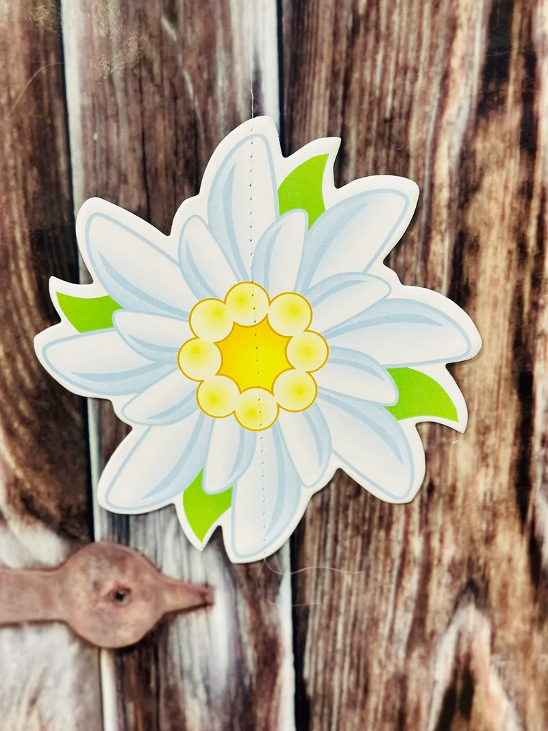 Papiergirlande hängend "Tracht Damen" weiß/blau