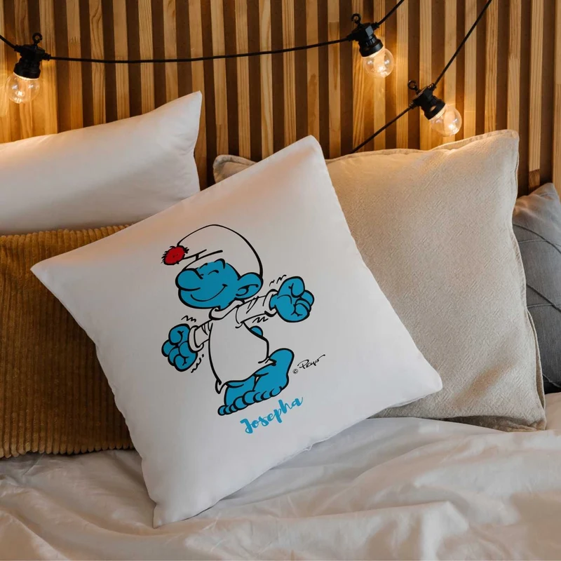 ®Die Schlümpfe "Schlaf guad" Kuschelkissen personalisiert