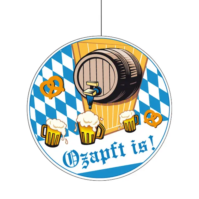 Papier Hänger einzeln "Ozapft is" (Höhe ca. 30 cm)