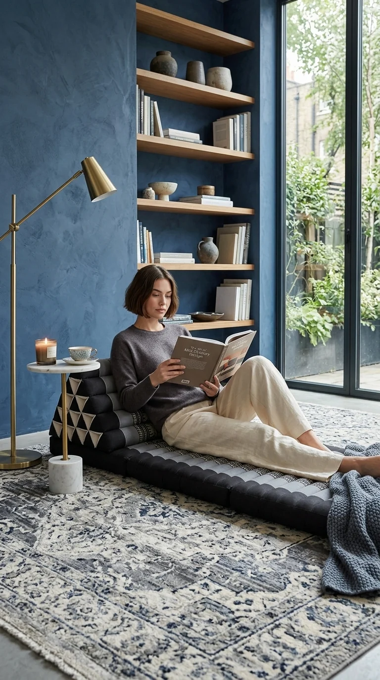 CHON NA KAN - Thai Triangle Cushion (3 Fold - Dark Blue)