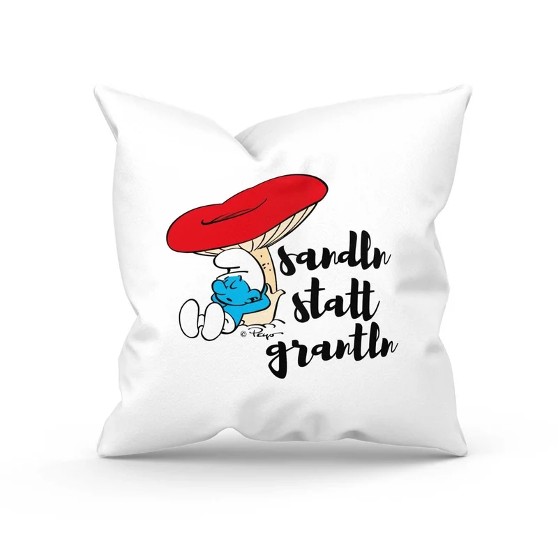 ®Die Schlümpfe "Sandln statt grantln" Kuschelkissen