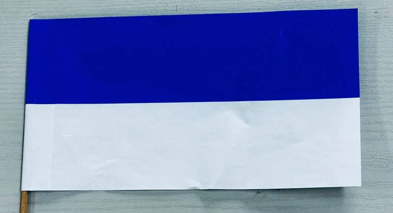 Papier-Fähnchen an 40cm Polystyrolstab (waagerecht gestreift)